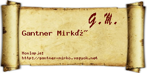 Gantner Mirkó névjegykártya